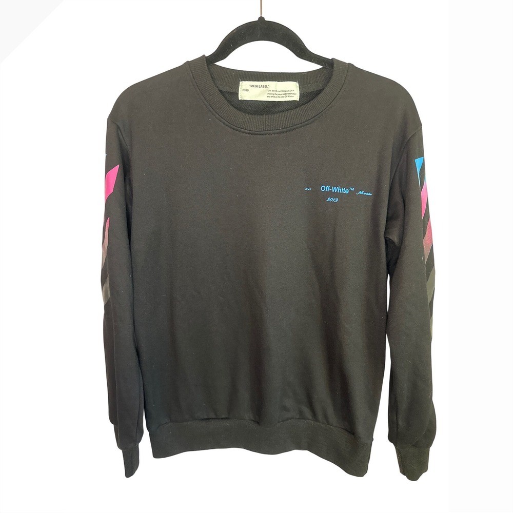 OFF WHITE c/o VIRGIL ABLOH Main Label Black Arrows Graphic Sweatshirt FW 2019 M